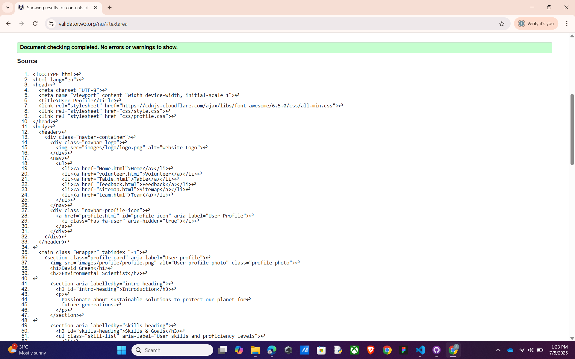 Validation Page - Saleem